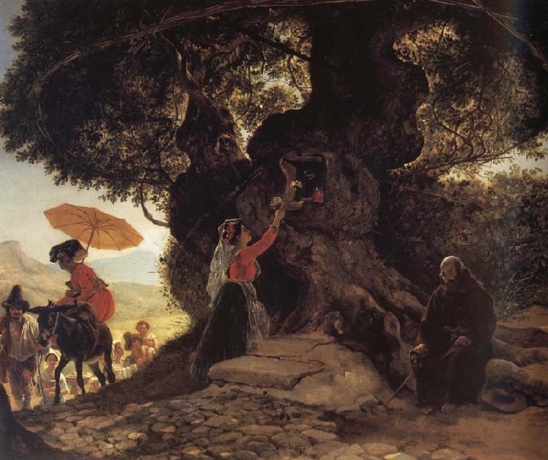 Karl Briullov At the Madonna-s oak oil painting image